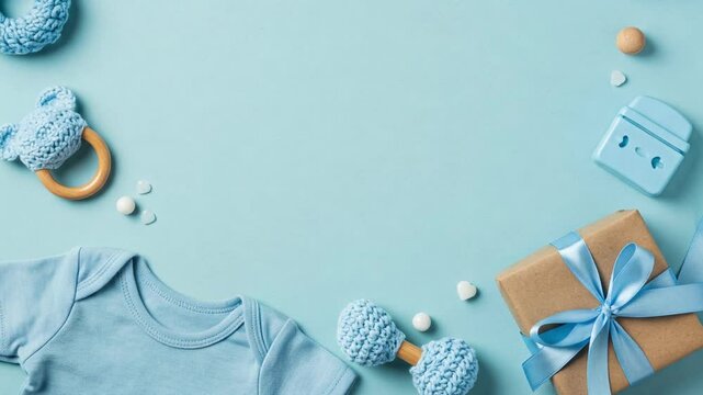 blue baby shower background - Powered by Adobe