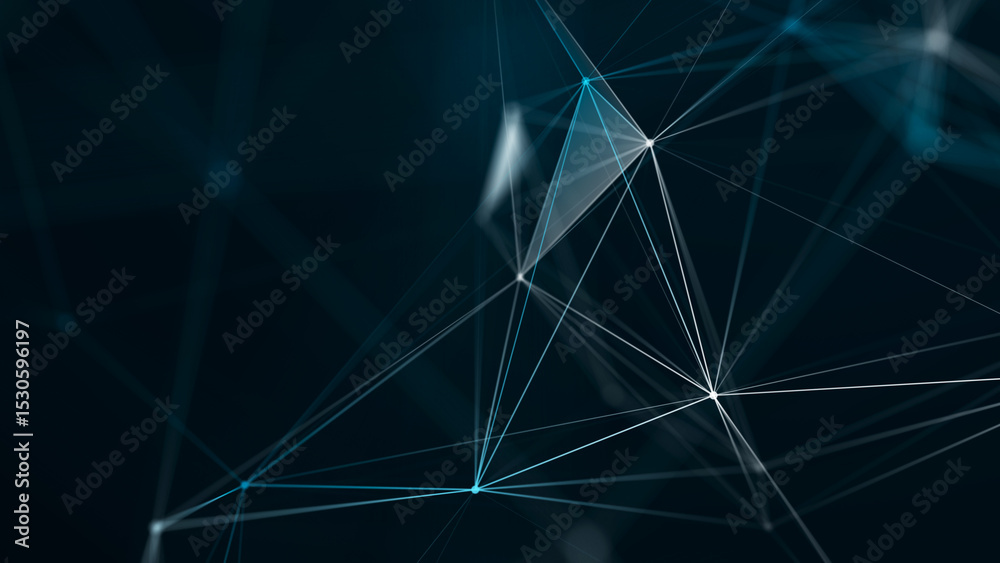 Leinwandbilder Technology background. Honeycomb concept. Big data. Hexagonal space with connected dots and lines. 3d