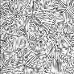 Abstract Black and White Geometric Pattern with Triangles and Squares