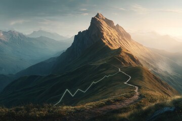 Mountain Peak Sunrise Scenic View