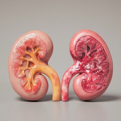 Anatomical model of two human kidneys