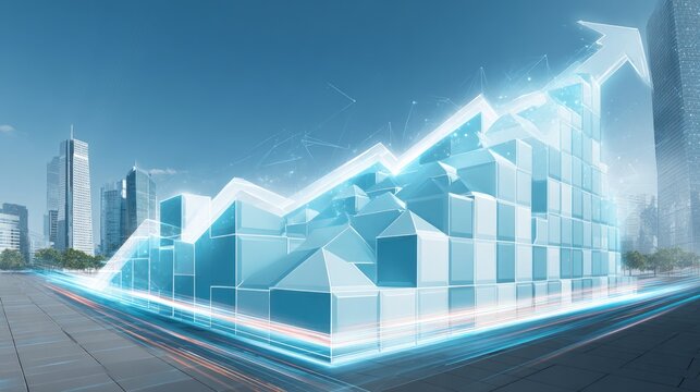 Abstract Graph Over Cityscape,  Geometric Growth