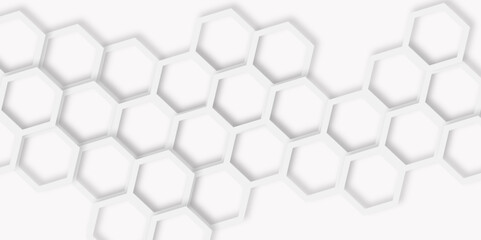 soft focus cluster of white hexagons  geometric pattern line white background


