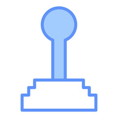 Car Gear Outline Blue Color Icon