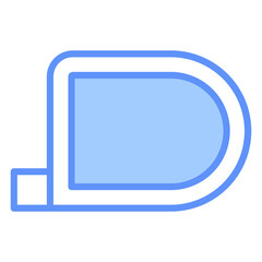 Car Mirror Outline Blue Color Icon