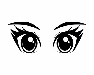 creative Silhouette simple Anime Eyes Vector Illustration 