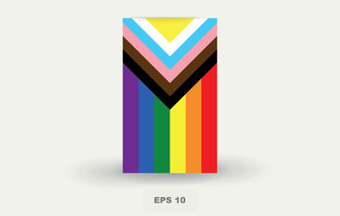 Naklejka premium Progress Pride Flag Vector Illustration. Suitable for design projects, social media, and awareness campaigns.