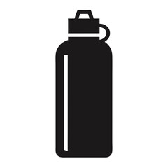 Minimalist Reusable Water Bottle Icon – Black Silhouette Vector for Eco-Friendly Design