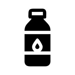 Minimalist Reusable Water Bottle Icon – Black Silhouette Vector for Eco-Friendly Design