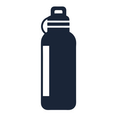 Minimalist Reusable Water Bottle Icon – Black Silhouette Vector for Eco-Friendly Design