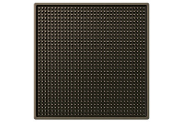 Dark textured rubber mat ideal for various surfaces on a transparent background