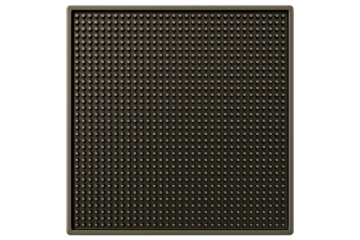 Dark textured rubber mat ideal for various surfaces on a transparent background