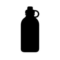 Minimalist Reusable Water Bottle Icon – Black Silhouette Vector for Eco-Friendly Design