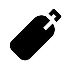 Minimalist Reusable Water Bottle Icon – Black Silhouette Vector for Eco-Friendly Design