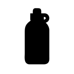 Minimalist Reusable Water Bottle Icon – Black Silhouette Vector for Eco-Friendly Design