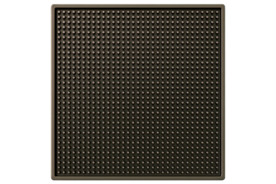 Dark textured rubber mat ideal for various surfaces on a transparent background