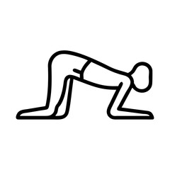 Person performing yoga bridge pose in line art style  
