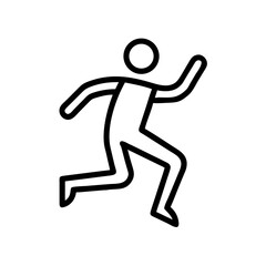 Simple stick figure running in a dynamic pose  