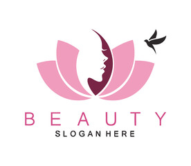 Obraz premium lotus flower beauty salon and hair treatment logo