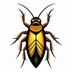Isolated Cockroach Logo Design on White Background for Pest Control or Insect Related Business Branding and Graphic Design Elements