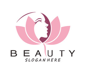 lotus flower beauty salon and hair treatment logo