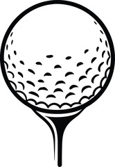 Golf ball vector icon. black and white