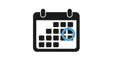 Calendar icon with blue highlight on specific date