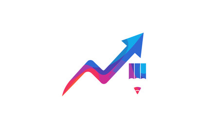 Growth chart with upward arrow and colorful design