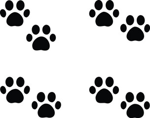 Dog or cat footprint vector icon illustration, animal paw print isolated on white background