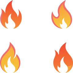 Fire flame logo vector illustration design template