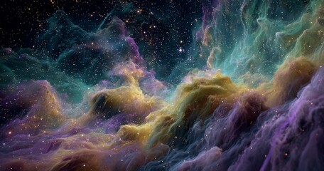 Abstract Colorful Deep Space Nebula