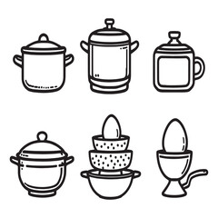 minimalist vector drawing egg boiler cooking device outline