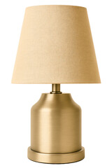 Chic table lamp with a soft fabric shade for warm lighting on a transparent background
