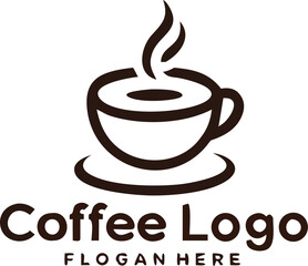 Coffee cup vector logo design template. design Coffee shop logo icon