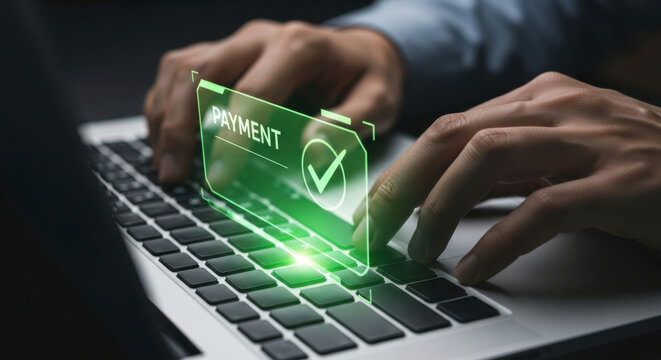 Online payment confirmation action digital environment financial transaction technology setting positive user experience