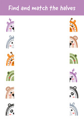 Educational learning worksheet for kids. Preschool kindergarten educational page for children. Learning, early development game, logical activities for kids. Training focus, attention, concentration.