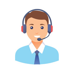 Vector icon of a customer service representative wearing a headset, symbolizing support, call-center, help desk, and friendly assistance in a clean and simple design