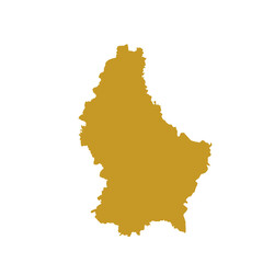 Map of Luxembourg, sign silhouette. World Map Globe. Vector Illustration isolated on white background. Europe continent.