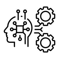 An icon of AI chip shown in line style