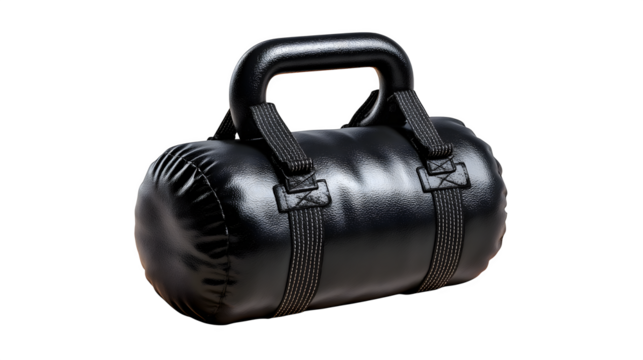 High quality, realistic photo of Black-sandbag counterweight twin handle, isolated on transparent background, product photography style