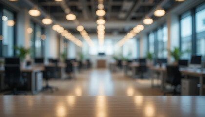 Blurred Modern Office Background with Soft Bokeh
