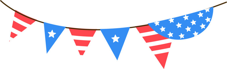 American Flag Bunting Banner Decoration Vector