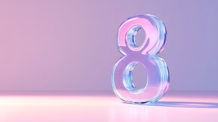 Number 8 in violet gradient color background