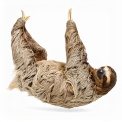 Obraz premium Flexible sloth over white background, no shadow