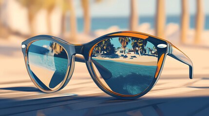 Premium designer sunglasses advertisement stylish