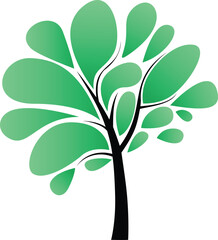 Obraz premium green tree vector illustration