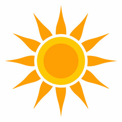 Collection of sun icons on a white background featuring various styles and representations of the sun symbol for diverse design