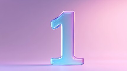 Number 1 glass in gradient violet background