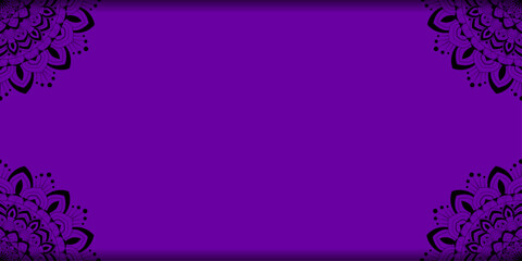 beautiful mandala style background with text space-Abstract violet background with mandala shape for greeting, banner, card, texture, flyer, decoration, poster, futuristic, eid, seminar