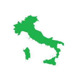 Map of Italy, sign silhouette. World Map Globe. Vector Illustration isolated on white background. Europe continent.